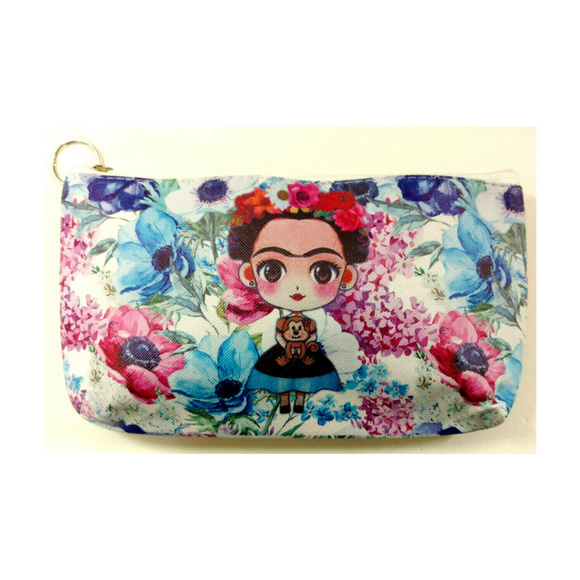 Sweet Marigold Handbags - Frida Kahlo Makeup Bag Purse Artist Blue Purple Sweet Marigold Handbags - Frida Kahlo Makeup Bag Purse Artist Blue Purple